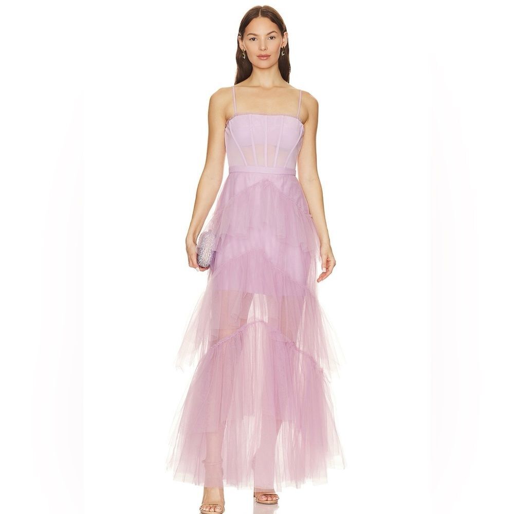 BCBG MAX AZRIA Corset Tulle Gown in Orchid Size 2 NWOT